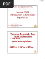 Lecture 1501 - Introduction To Chemical Equilibrium