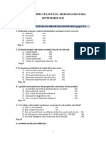 Selectie Subiecte LICENTA SEPT MD 2012