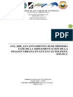 014 - 2HB - Levantamiento 3D de Primera Fase de La Implementacion de La Imagen Urbana en San Lucas Tolimán, Sololá.