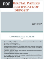 Certificate of Deposit and Commercial Paper