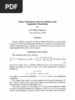 Some Relations Between Bessel and Legendre Functions