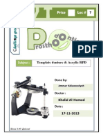 Prostho VI - Lec 7 - Template Denture & Acrylic RPD