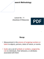 Research Methodology: Lecture No: 11 (Goodness of Measures)