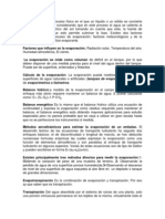 Evaporación Es Un Proceso Físico en El Que Un Líquido o Un Sólido Se Convierte Gradualmente en Gas