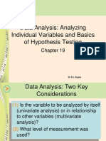 Data Analysis: Analyzing Individual Variables and Basics of Hypothesis Testing