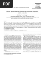 Process Optimisation For A Squeeze Cast Magnesium Alloy Metal