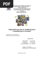 Trabajo Familia - Escuela - Comunidad