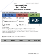 Persuasive Writing Planning Sheet