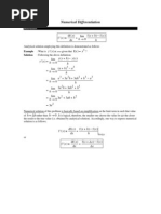 Numerical Differentiation: X X X H X H X H