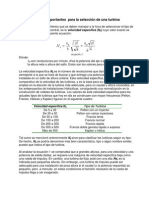 Parámetros Más Importantes para La Selección de Una Turbina