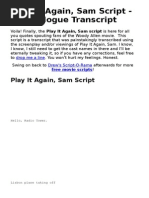 Play It Again Sam Script Dialog