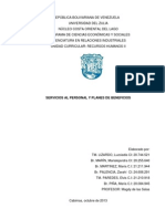 Servicios Al Personal y Planes de Beneficios Informe 3 Recursos Humanos