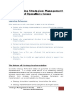 Implementing Strategies Management and Operations Issues