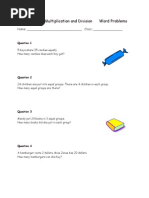 Grade 2 Multiplication and Division Word Problems: Name: - Class