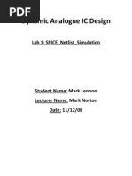 Lab 1 SPICE Netlist Simulation