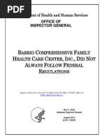 Barrio Comprehensive Family Health Care Center Did Not Always Follow Federal Regulations