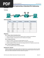 9.2.1.3 Lab - Designing and Implementing A Subnetted IPv4 Addressing Scheme