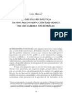 Macas, Luis. 2005. La Necesidad Política de Una Reconstrucción Epistémica de Los Saberes Ancestrales.