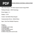 DC Motor Speed Control Using DTMF