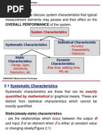 Performance Characteristics of Measurement System