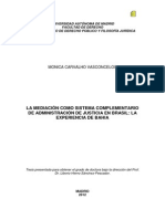 Carvalho. 2012. La Mediacion Como Sistema Complementario de Administracion de Justicia en Brasil