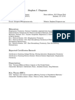 Stephen J Chapman CV