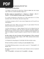 Elements of Electrical Engineering: 2013-14 (1 Sem) Question Bank From My Portions