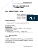 Especificaciones Técnicas - Estructuras