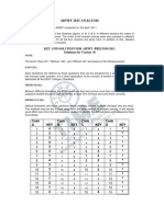 Aipmt 2011 Analysis: Key and Solution For Aipmt - Prelims-2011 Solutions For Version - D