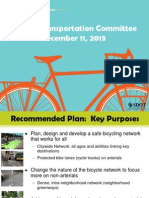 Council Transportation Committee December 11, 2013: Seattle Bicycle Master Plan