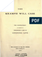 The KRAMPH WILL CASE The Controversy in Regard To Swedenborg's Work On Conjugial Love ANC Bryn Athyn Pa 1910