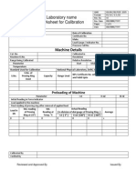 Worksheet For Calibration CTM