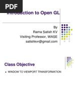 Introduction To Open GL: by Rama Satish KV Visiting Professor, WASE