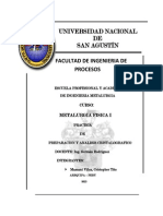 Metalurgica de Preparacion y Analisis Cristalografico