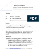 Parts of Memo Reports: Letterhead