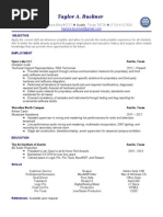 Taylor A Buckner - Resume 2013