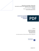 Acceso de Los Pequeños Productores Al Crédito Formal e Informal. Diagnóstico y Propuestas