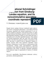 Gravitational Schrödinger Equation From Ginzburg-Landau Equation, and Its Noncommutative Spacetime Coordinate Representation