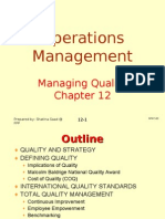 Operations Management (OPM530) - C12 Quality