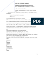 Interview Questions: Database: 1. Question: What Are The Difference Between Functions and Procedures?