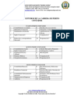 Pensum de Estudios de La Carrera de Perito Contador