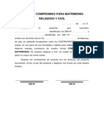 Modelo Acta de Compromiso para Matrimonio Religioso y Civil