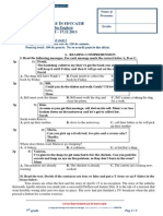 Evaluare În Educaţie Limba Engleză Etapa I - 17.11.2013 7 Grade)