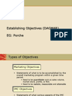 Establishing Objectives (DAGMAR) EG: Porche