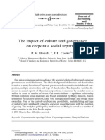 The Impact of Culture and Governance On Corporate Social Reporting