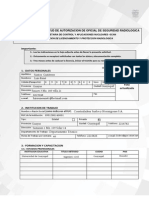 Formulario para Autorizacion de Oficial de Seguridad Radiologica ING. SANTOS