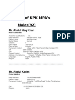 Profiles of KPK Mpas