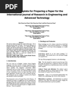 Paper Template For Preparing A Paper For The International Journal of Research in Engineering and Advanced Technology