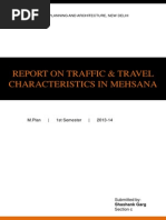 REPORT ON TRAFFIC & TRAVEL CHARACTERISTICS IN MEHSANA, Gujrat