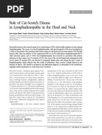 Role of Cat-Scratch Disease in Lymphadenopathy in The Head and Neck